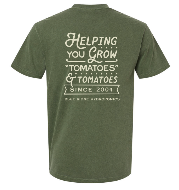 Blue Ridge Hydroponics Slogan T-shirt Comfort Colors - Hemp