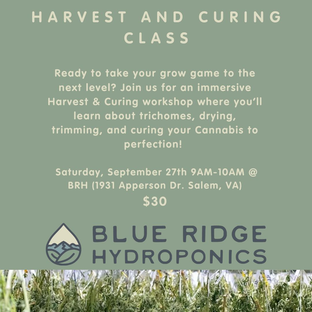 Harvest and Cure Class = September 27th