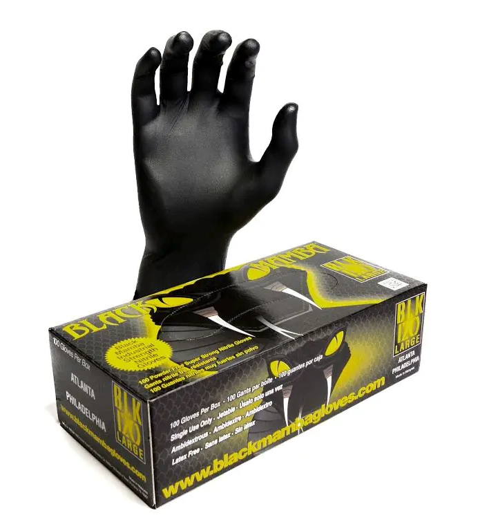 100 Count Black Nitrile Gloves XXL