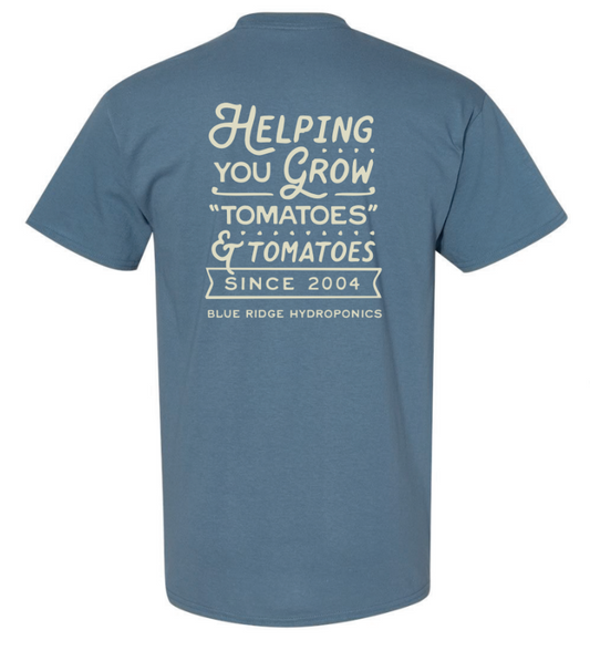 Blue Ridge Hydroponics Tagline Gildan 100% Heavy Cotton T-shirt - Indigo Blue