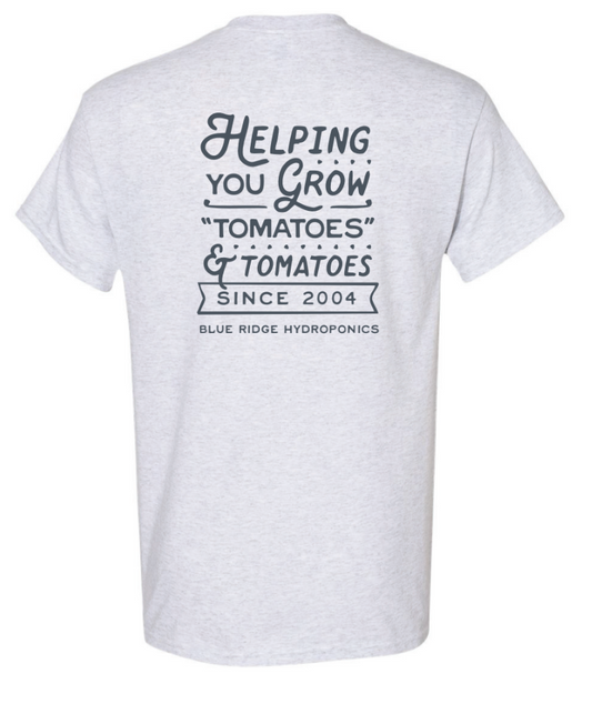 Blue Ridge Hydroponics Tagline Gildan 100% Heavy Cotton T-shirt - Ash